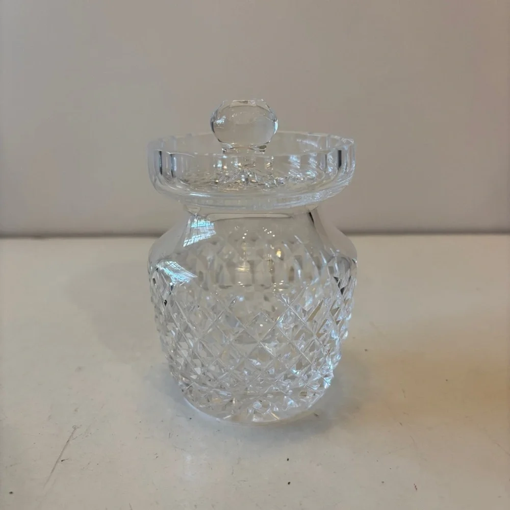 Waterford Crystal Alana Mustard Jelly Condiment Jar with Lid 4.5